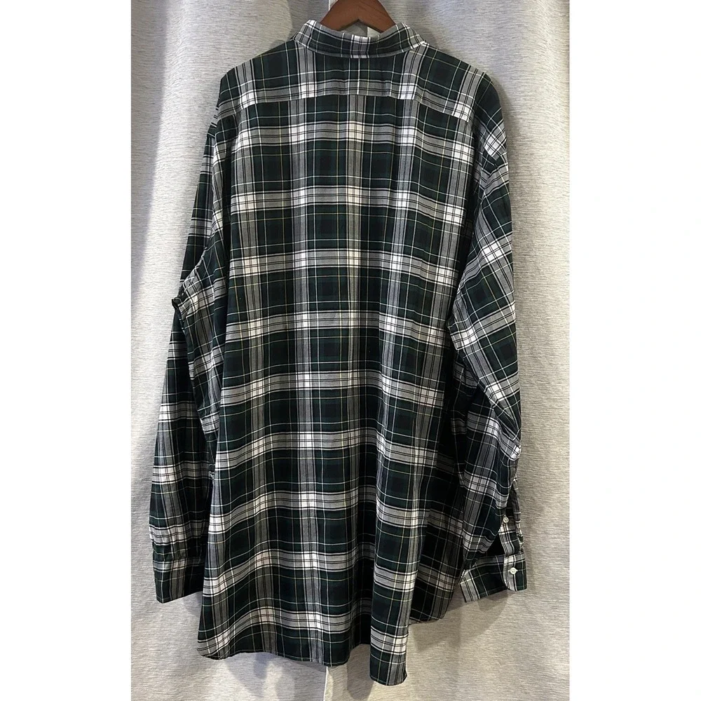 Polo Ralph Lauren Performance Green Flannel‎ Plaid Shirt Mens 4XLT